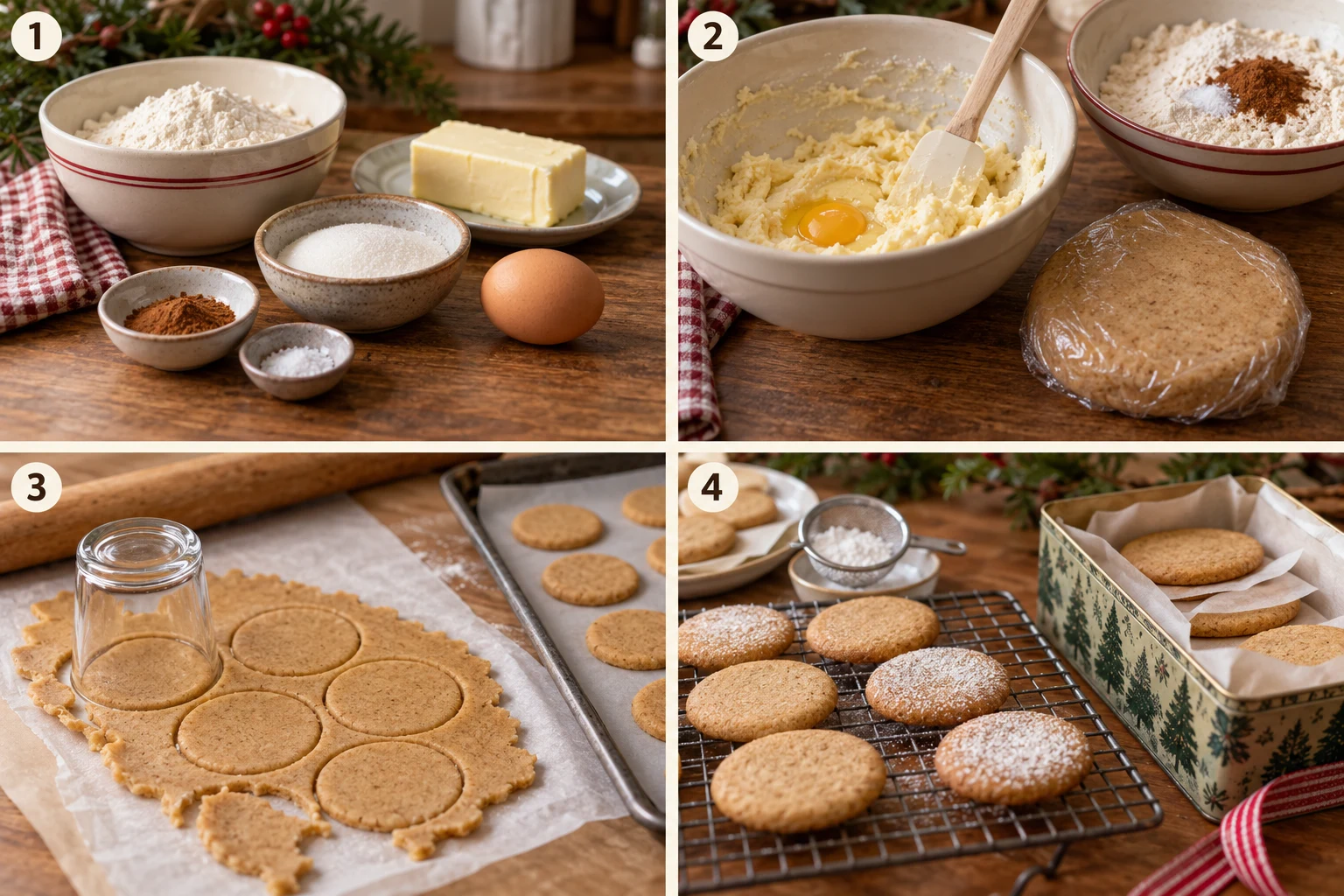 Ingredients for about 24 cookies: visual illustration for this stage