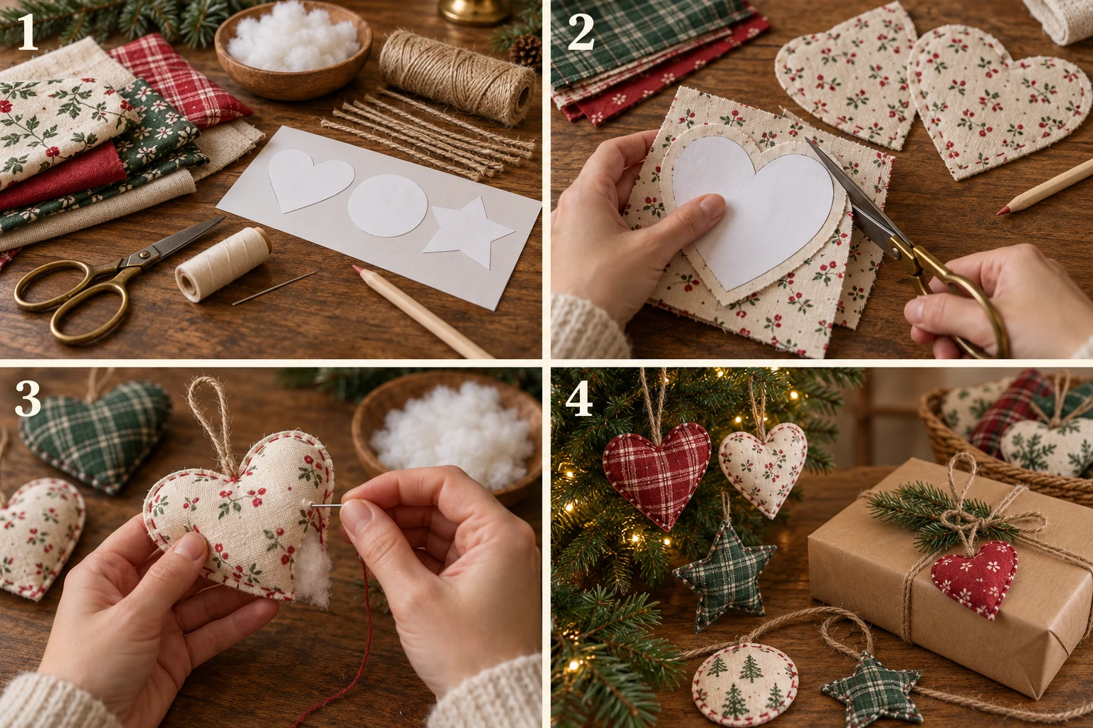 Supplies for six ornaments: visual illustration for this stage