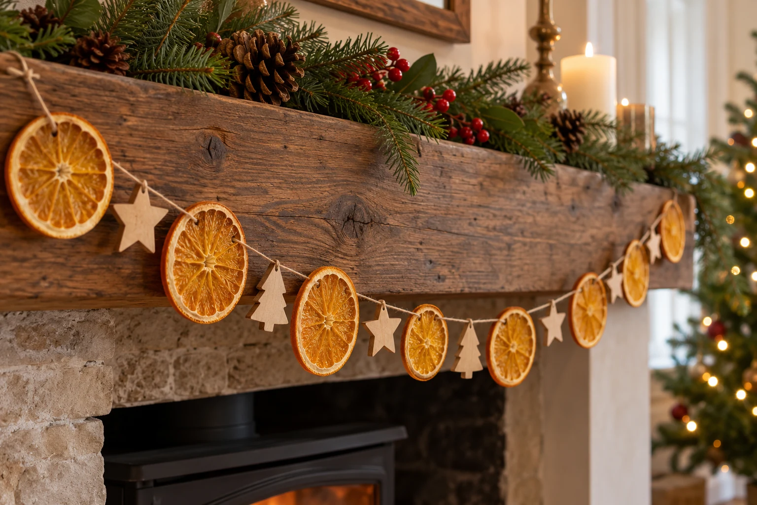 Dried Orange Christmas Garland with a Natural Holiday Feel — editorial illustration