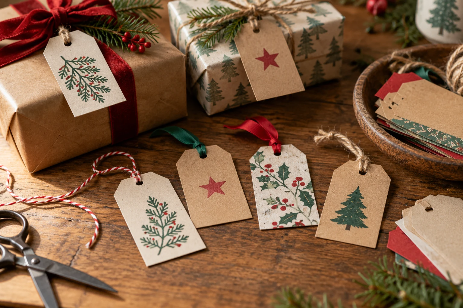 Handmade Christmas Gift Tags from Paper You Already Have — editorial illustration